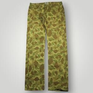 Naked Famous Pants Mens 33 Weird Guy Frog Skin Double Camo Slim Fit Button Fly